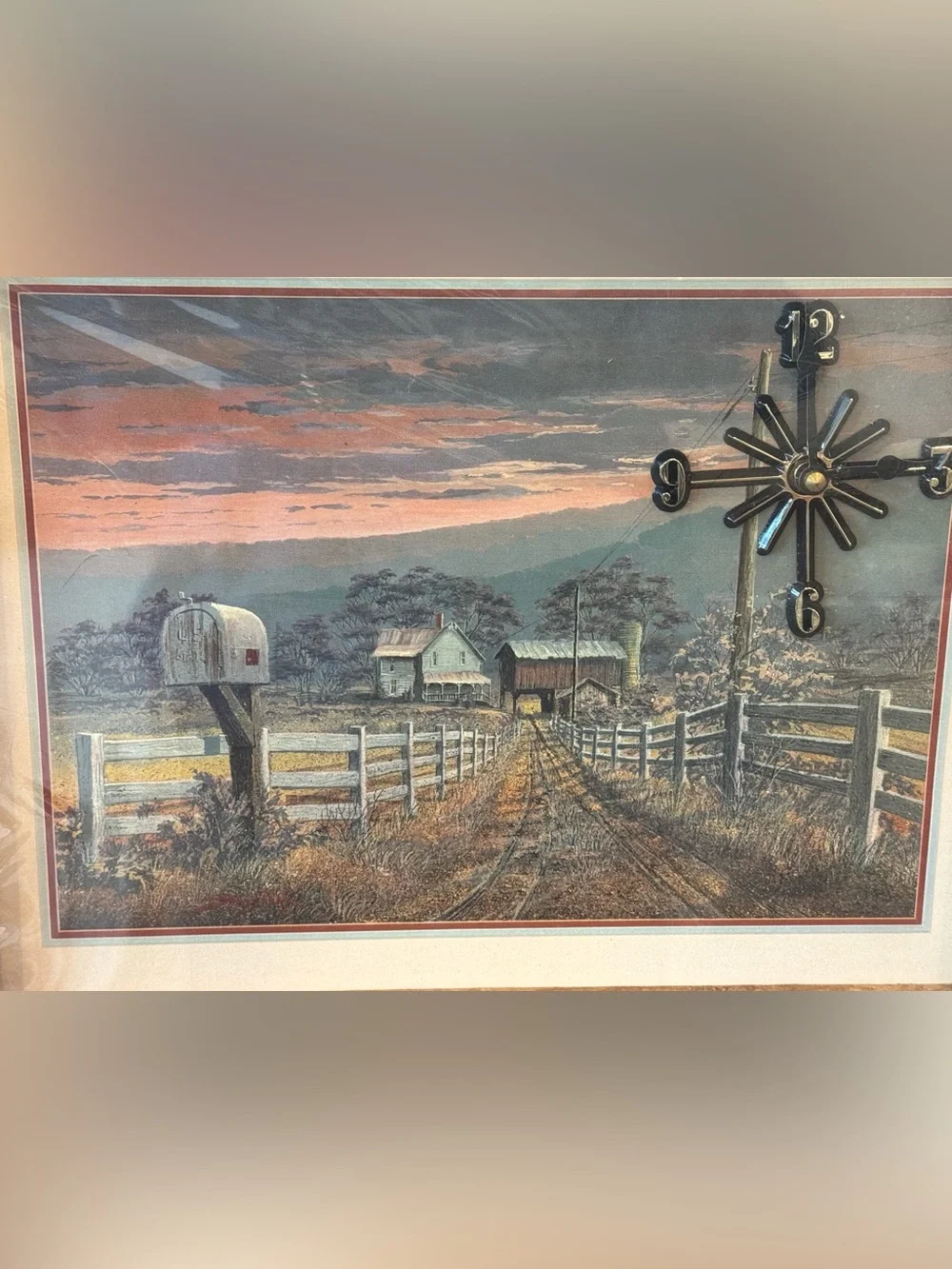 Vintage Classic Decor Inc Wooden Farmhouse Wall Clock Picture Frame